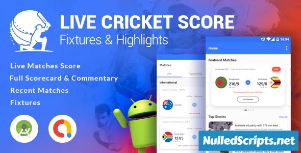 Live Cricket Score & News and Live TV - Android - CodeCanyon Null