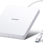 Haiway External CD DVD Drive, USB 3.0 Type-C Burner Writer +/-RW Optical Drive, Slim CD ROM Reader for Laptop Desktop PC, Compatible with Windows 11/10/8/7, Mac OS, Linux (USB 3.0 & Type-C Slim)
