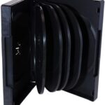 Maxtek Black 10 Disc CD/DVD/Blu-ray Case with 4 Flip Trays and Outter Clear Artwork Sleeve, 2 Pack