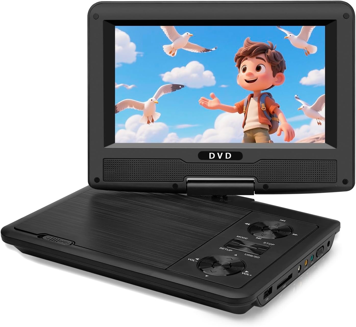 61BHCTz-4gL._AC_SL1500_.jpg 11.5" Portable DVD Player for Kids & Car Travel–9 inch Swivel IPS Screen,3-Hour Battery,CD/DVD/USB/SD Support,Region Free/Headrest Mount & Remote (Black) - Image 1