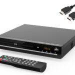 Region Free DVD Player with 1080p HDMI Upscaling, Compact Multi-Format CD/DVD/USB Player for Smart TV, Plays All Region DVDs, HDMI/RCA Cables and Remote Included for Home TV (Black)