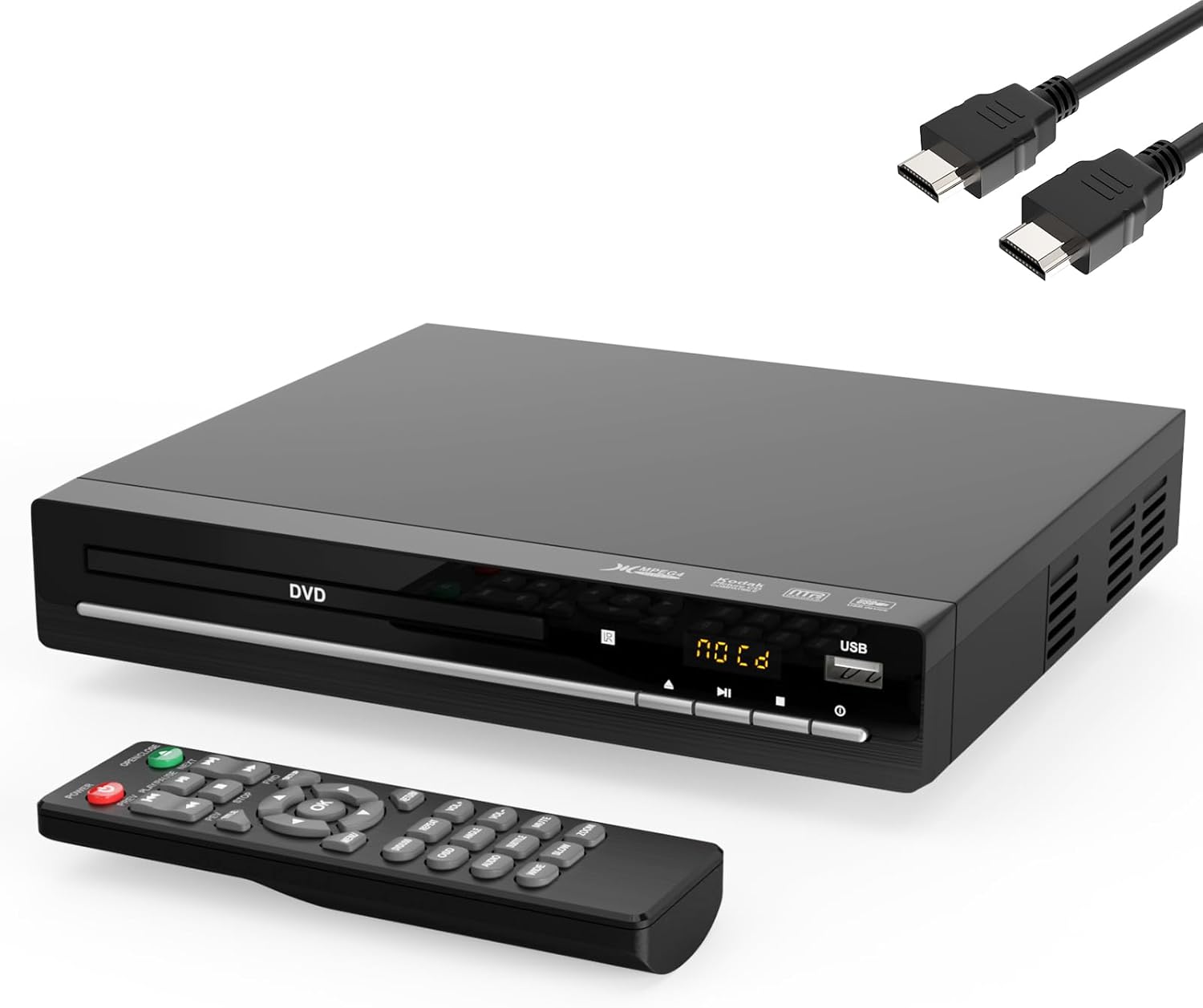 61C1OAgw9L._AC_SL1500_.jpg Region Free DVD Player with 1080p HDMI Upscaling, Compact Multi-Format CD/DVD/USB Player for Smart TV, Plays All Region DVDs, HDMI/RCA Cables and Remote Included for Home TV (Black) - Image 1