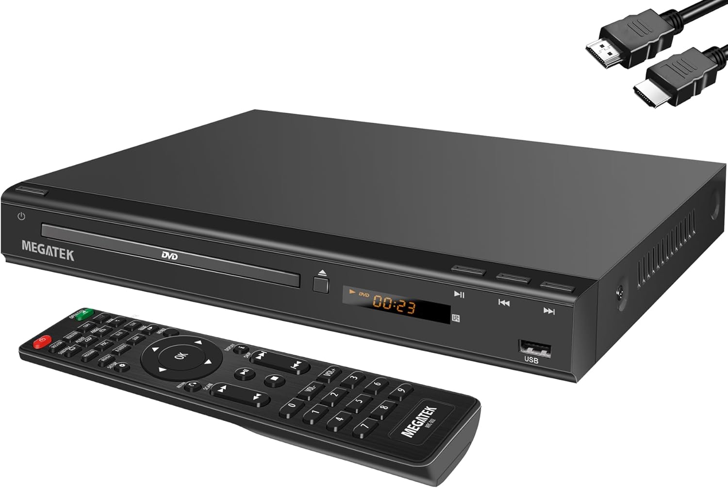 61ieAj5vBL._AC_SL1500_.jpg MEGATEK Region-Free HDMI DVD Player for TV, Compact CD/DVD Player for Smart TV, USB Port, Plays All Region DVDs & Multi Formats, Metal Housing, HDMI/RCA Cables & Remote Included - Image 1