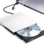 Haiway External DVD Drive, USB 3.0 Type-C CD Burner Portable CD DVD +/-RW Optical Drive Slim CD DVD ROM Rewriter CD/DVD Player Writer Reader for Laptop Desktop MacBook PC Windows Linux Mac OS (White)