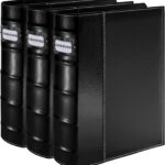 3 Pack CD DVD Storage Binder with Zipper - Holds 168 Discs & 84 Booklet Pockets & 168 Tag Slots, High-end PU Leather Cover for Blu-ray Movies, Music CDs, Audio Disks, Portable Media Organizer