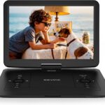 17.5" Portable DVD Player for Kids & Elderly –14.1" HD Swivel Screen, 6-Hour Battery, Plays DVDs/CDs/USB/SD, Sync to TV, High Volume Speaker, Region-Free, Includes Car Charger, Black