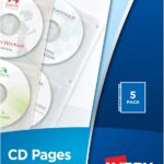 Avery Clear DVD Storage Sleeves for 3 Ring Binder, Two-Sided, Pack of 5 Holds 20 CD/DVDs Total (75263)