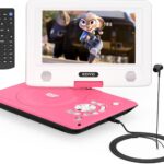 11.5" Portable DVD Player for Kids and Car, 9.5" Swivel HD Screen with 4-6 Hours Built-in Battery, Support Sync Screen to TV, Support SD Card/USB/Multiple Disc Formats (Red)