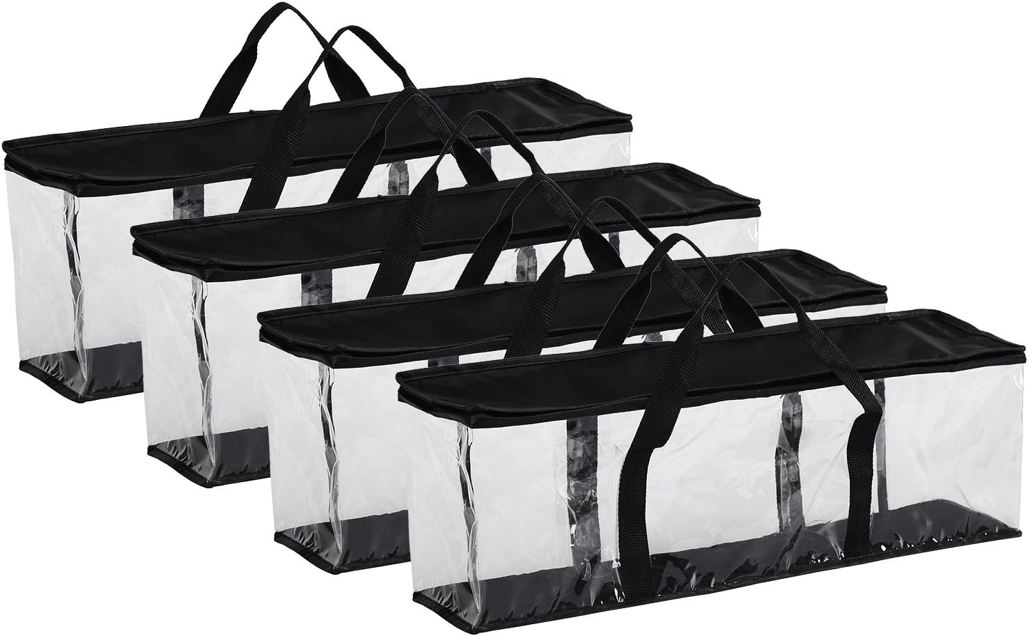 71AuyIiF56L._AC_SL1500_.jpg Fasmov Set of 4 DVD Storage Bags Hold up to 160 DVDs (40 Each Bag), Water Resistant DVD Holder Case with Handles, Transparent PVC Media Storage for DVDs, CDs, Video Games, Books - Image 1