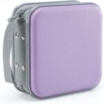 LIOVODE DVD Case, 48 Capacity Hard Plastic CD Case Holder for Car | DVD Storage, Hand Strap, Zipper Closure, Scratch-Resistant Sleeves, CD Storage for Music Blu-Ray Game Disc for Travel Office