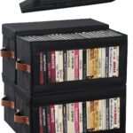 4 Packs DVD Storage Box with Visible Window, Dustproof DVD Case Holder Organizer with Lid and Handles, Holds Up to 104 Cases, CD Holder for Blu-ray & CD Storage-15.75 x 6.10 x 8.07In