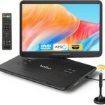 Boifun Portable DVD Player with ATSC TV & FM Radio, 15.6" HD Swivel Screen, Built-in Rechargeable Battery, HDMI Input for TV Stick, USB/TF Card Playback, Plays DVDs CDs VCDs, Car & Home Adapters,Black