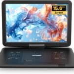17.5" Portable DVD Player with 15.6" HD Swivel Screen for Kids & Elderly, Region Free CD/DVD Multimedia Player for Car Travel Home Theater, 6 Hrs Battery, Dual Speakers, Support USB/SD/TV Sync, Black