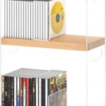 2 Pack DVD Holder with Handle Stackable, Holds 30+ DVDs | Acrylic DVD CD Storage Box, DVD Display Case Holder, Media Storage Organizer Organizer for DVD, CDs, Video Games, Small Books