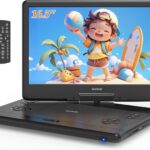 WONNIE 16.5" Portable DVD Player with 14.1" Large HD Swivel Screen, 6 Hours Rechargeable Battery, DVD Player Portable Support MP4, MKV Video & USB/SD Card/Sync TV, High Volume Speaker, All Regions