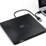 PeroBuno External CD DVD Drive, USB 3.0 Type-C Optical Drive, 0.5-inch Ultra-Slim Portable DVD CD ROM Disc Player Reader Writer Rewriter Burner Recorder for Laptop PC MacBook Windows Linux Mac OS