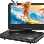 ieGeek Portable DVD Player 12.5", with 10.5" HD Swivel Screen, Car Travel DVD Players 5 Hrs Rechargeable Battery, No Region Restrict Video Player for Kids, Remote Control, Sync TV, USB&SD, Black