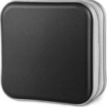 Siveit CD Case, 40 Capacity CD/DVD Case Holders Wallet Hard Plastic DVD Disc Cases Storage Binder for Car Home Office Travel (Black)