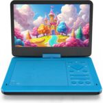 12.5-inch Portable DVD Player with 10.5-inch HD Screen, Portable Design for on-the-go Viewing.Supports 5 Hours of Battery Life.CD/DVD/SD Card/USB Compatible,Region Free (Blue)