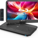 WONNIE 17.6" Portable Blu Ray Player with 15.4" 1080P Full HD Large Swivel Screen, Blu-ray DVD Player with HDMI Out & AV in, Built-in Rechargeable Battery, Support MP4, MOV Video & USB/SD Card