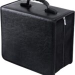 Siveit CD/DVD Case Binder - 400 Capacity Disc Storage Holder, Black PU Binder