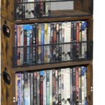 DVD Bluray Storage Rack 3-Pack with Handles, Holds 28 DVD or 32 Blu-ray Cases per Rack | Portable DVD Case Holder for Desktop, Closet, Video Games, Books & Movies
