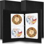 Affrolling 2 Pcs DVD Storage Binders Holds 96 Sleeves CD Book 3 Ring CD Album Storage Binder Space Saving DVD Case Holder Organizer for Car Home Office Travel Disc Album Photos Postcards, Black