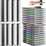8 Pack DVD Shelf for Wall Mount, Floating Metal DVD Rack and Video Game Storage for Standard DVD CD Cases, Heavy-Duty Media Organizer Holder for PS, Xbox, PS5, PS4, Holds up to 152