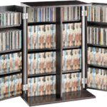 VEVOR Media Storage Cabinet, DVD Cabinet with Doors and Shelves, CD Storage, Adjustable DVD Shelf, Protects & Organizes Music, Movie, Video Games or Collections-Espresso