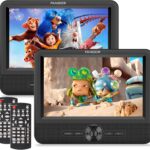 Car DVD Player Dual Screen, FANGOR 7.5 Inch DVD Player for Car Play The Same or Two Different Movies with Headrest Straps, Support Last Memory, AV Out/in, USB/SD Card, All Regions