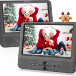 FANGOR 7.5 Inch Dual Car DVD Player, Portable Headrest Video Player for Car with 5 Hours Rechargeable Battery, Last Memory, AV Out/in, Support USB/SD/Sync TV, All Regions (1 Player+1 LCD Screen)